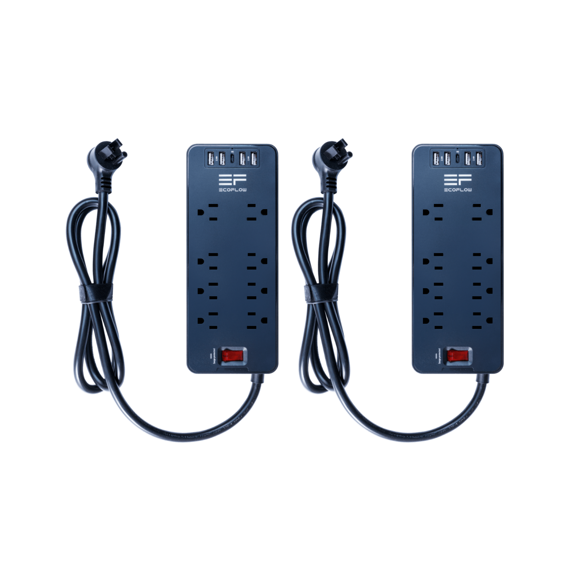EcoFlow Surge Protector 8 Outlets with 1 USB C and 4 USB Ports - 2 pack