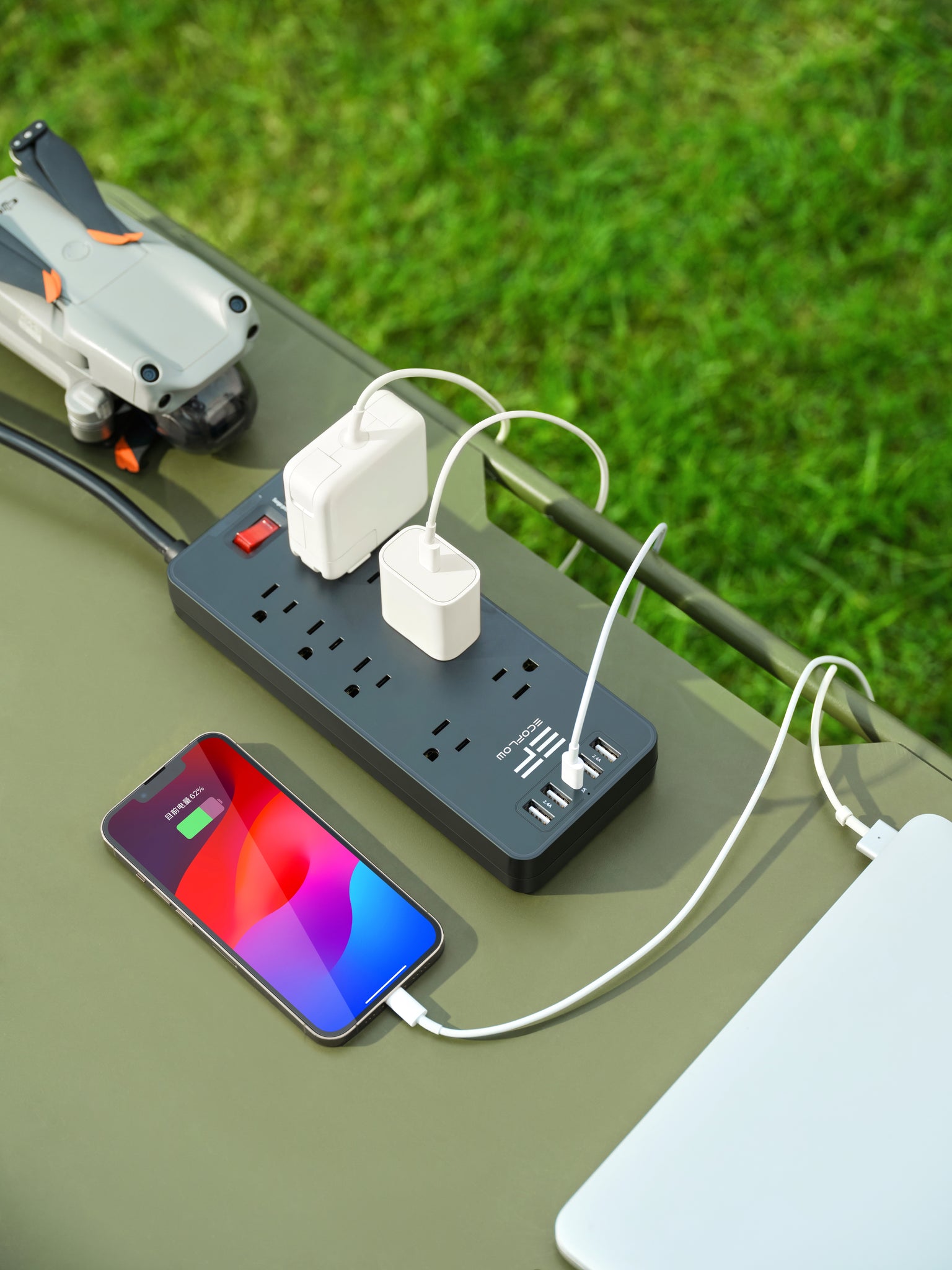 EcoFlow Surge Protector 8 Outlets with 1 USB C and 4 USB Ports - 2 pack