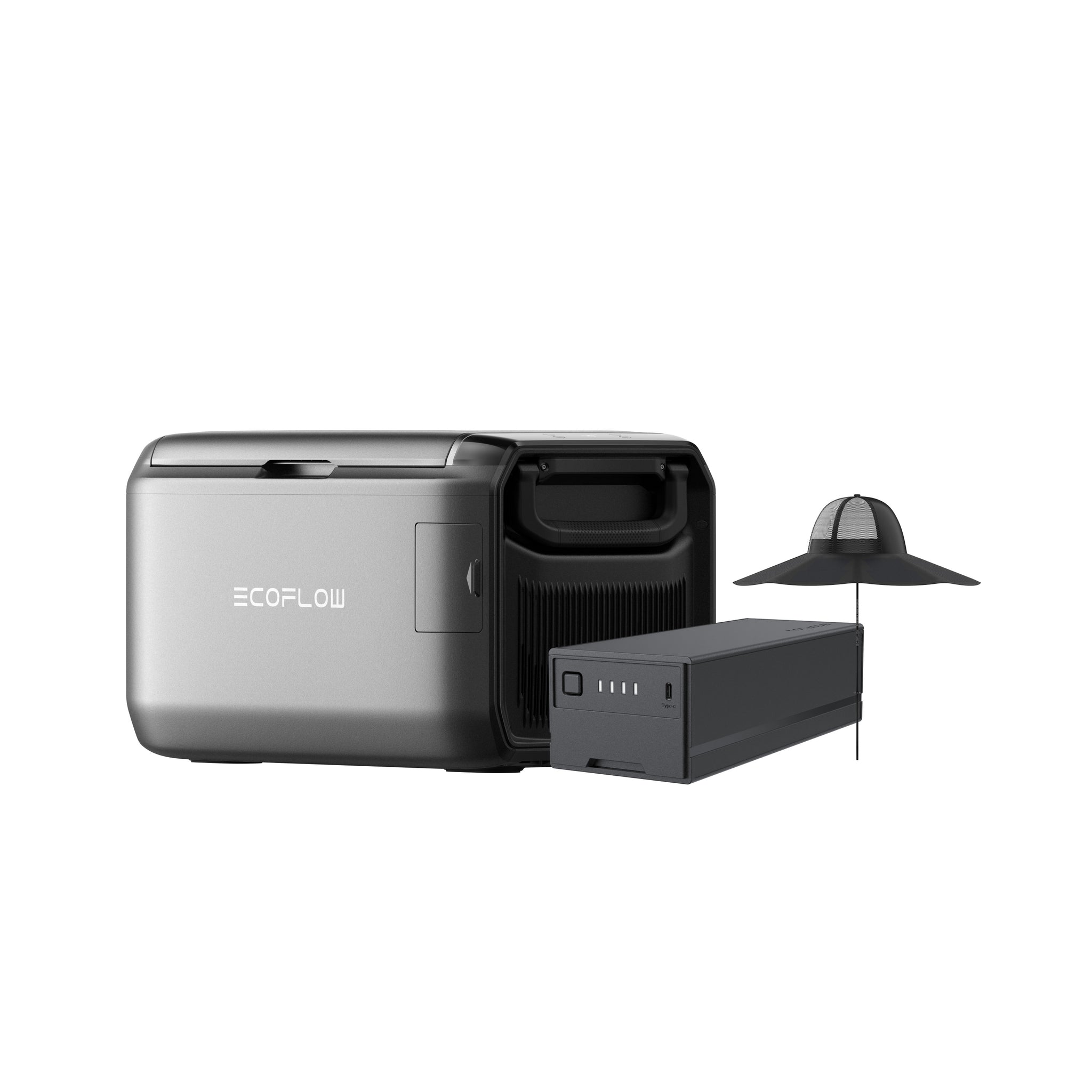 EcoFlow GLACIER Classic 35L Portable Fridge Freezer + Plug-in Battery with Solar Power Hat