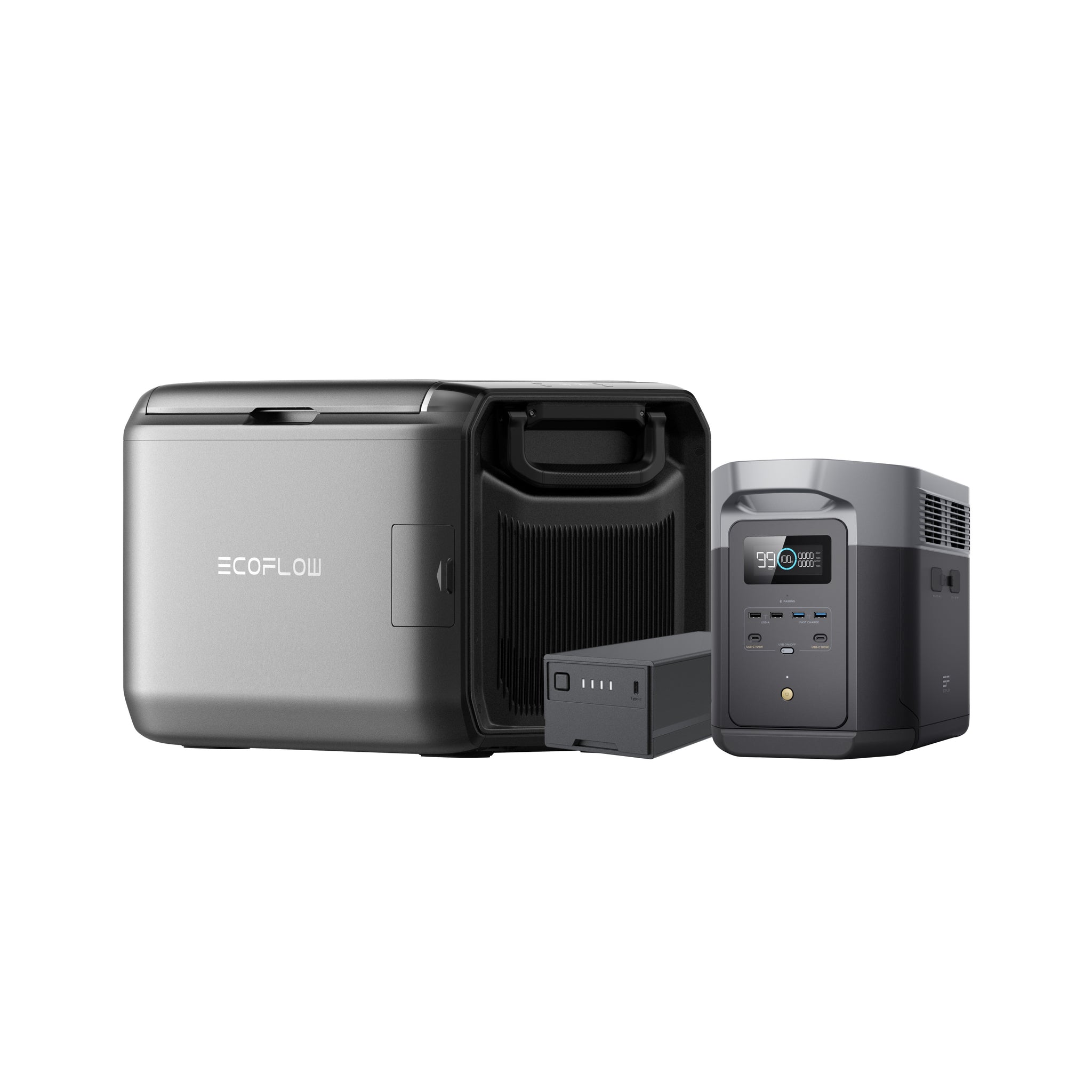 EcoFlow GLACIER Classic 55L Portable Fridge Freezer + Plug-in Battery with Delta 2 Max Portable Power Station