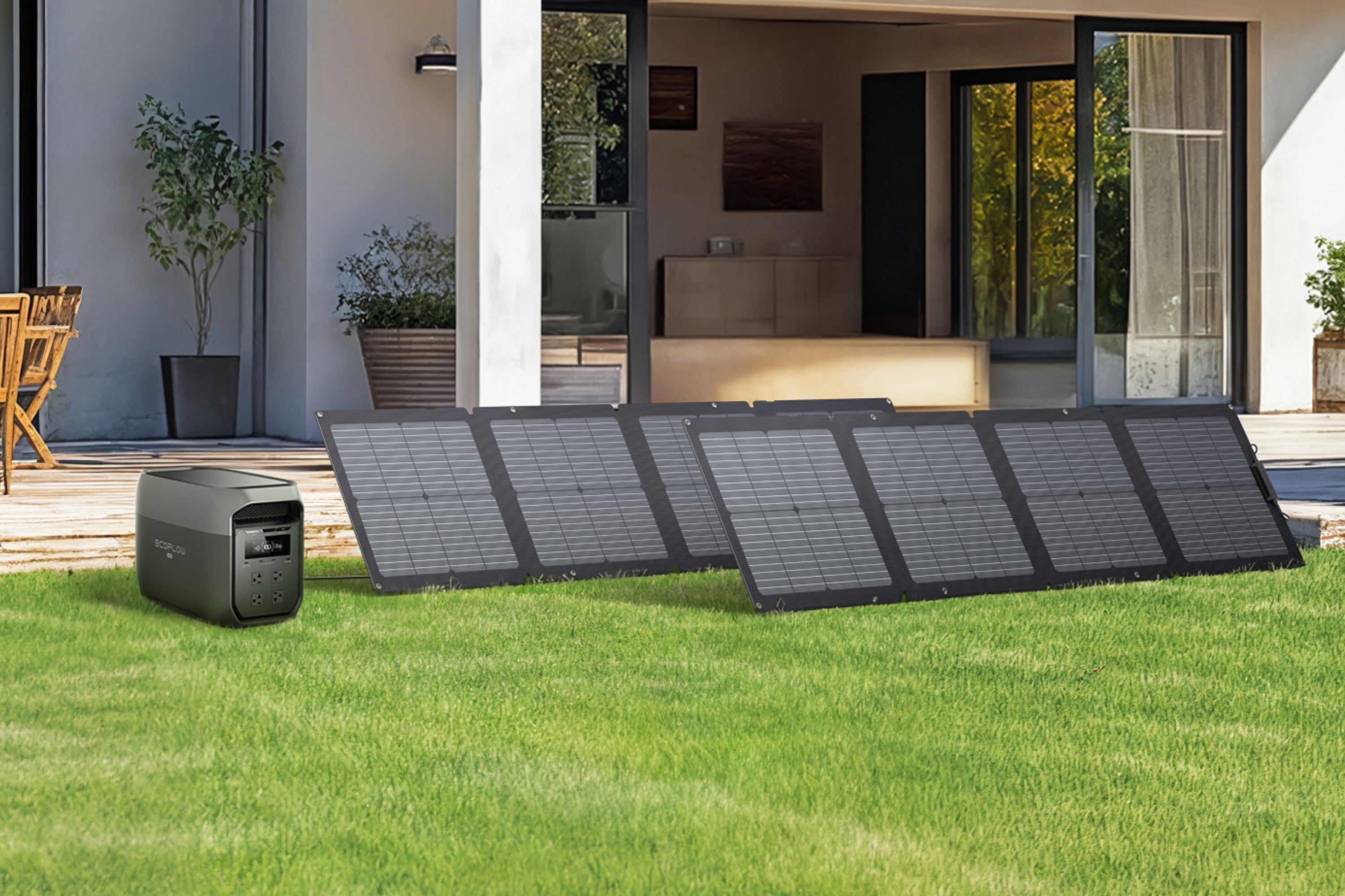 EcoFlow 2kwh Solar Generator Combo, Delta 3 Max + 110W Solar Panel * 2