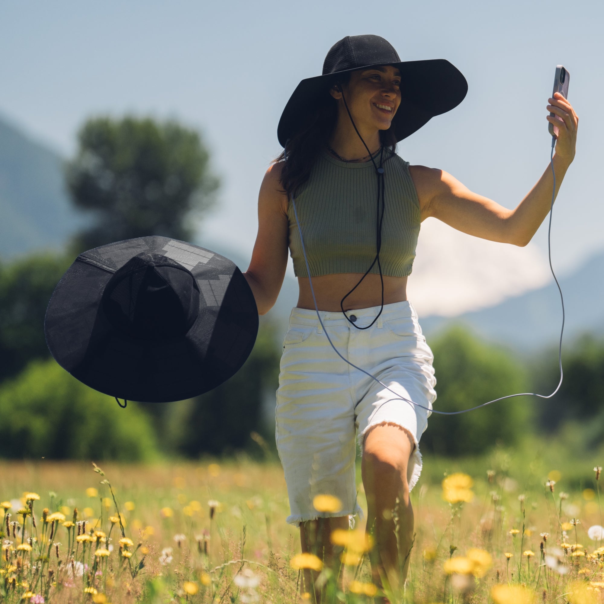 EcoFlow Solar Power Hat, Solar Charging Bucket Fishing Hat