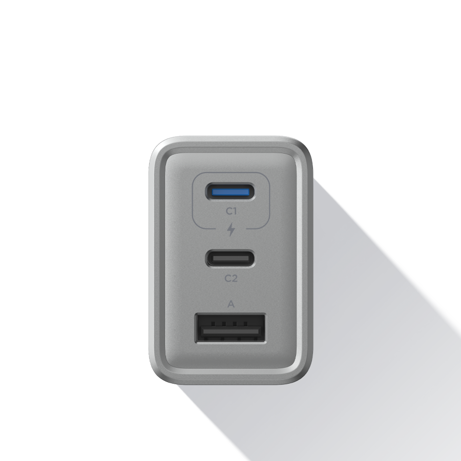 EcoFlow RAPID 65W GaN Wall Charger (3 ports) with 100W Cable - 2 pack